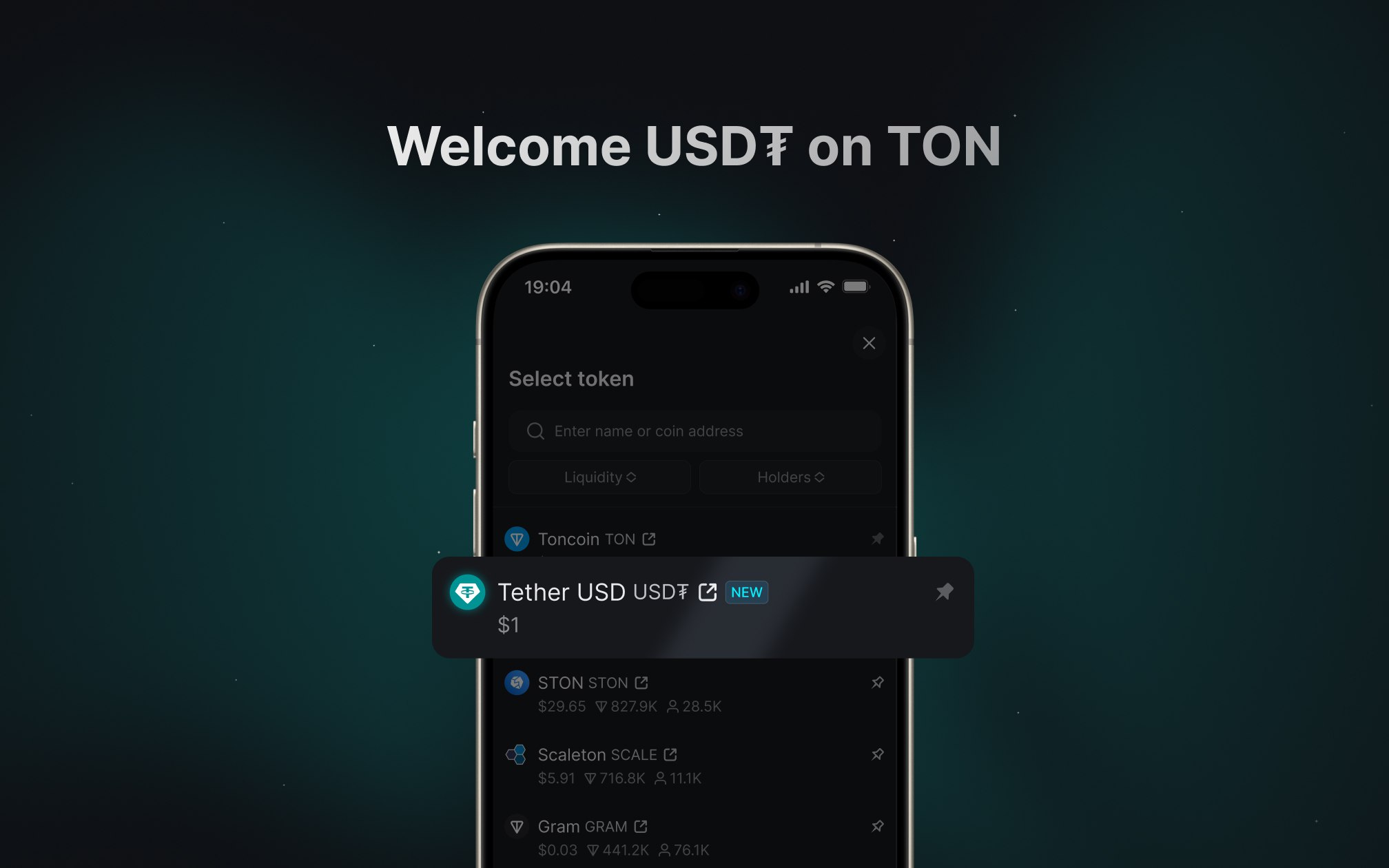 Introducing USDT (Tether) on TON and at TON Diamonds DEX: trade tokens paired with USDT
