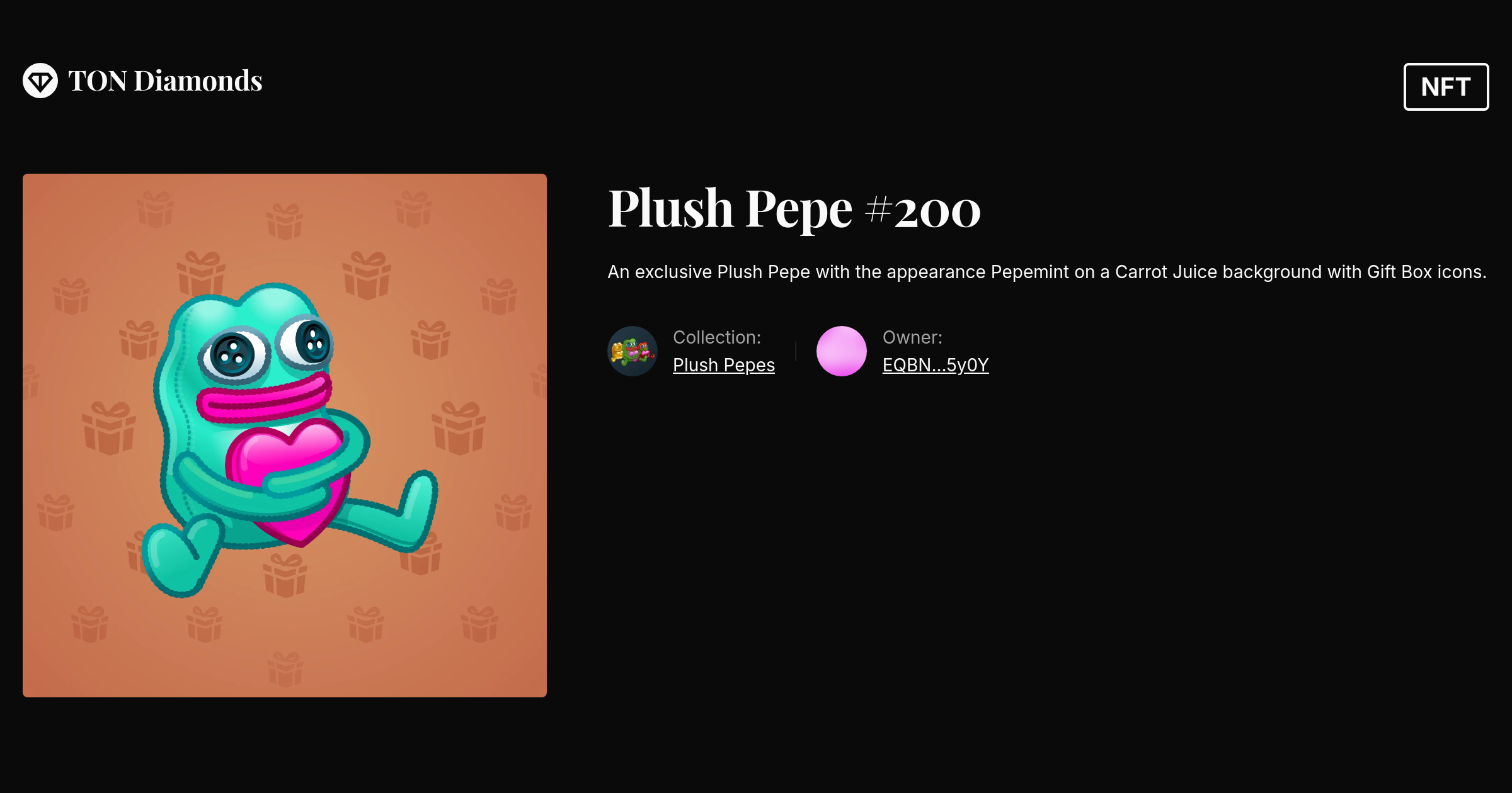 Plush Pepe #200 | Plush Pepes | TON Diamonds
